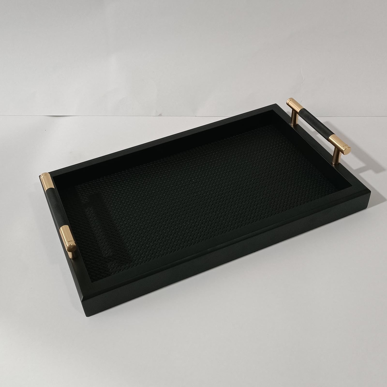 Bandeja Organizadora de Cosméticos, Bandeja de Servicio para El Baño, Bandeja Decorativa para El Dormitorio, Negro, Individual