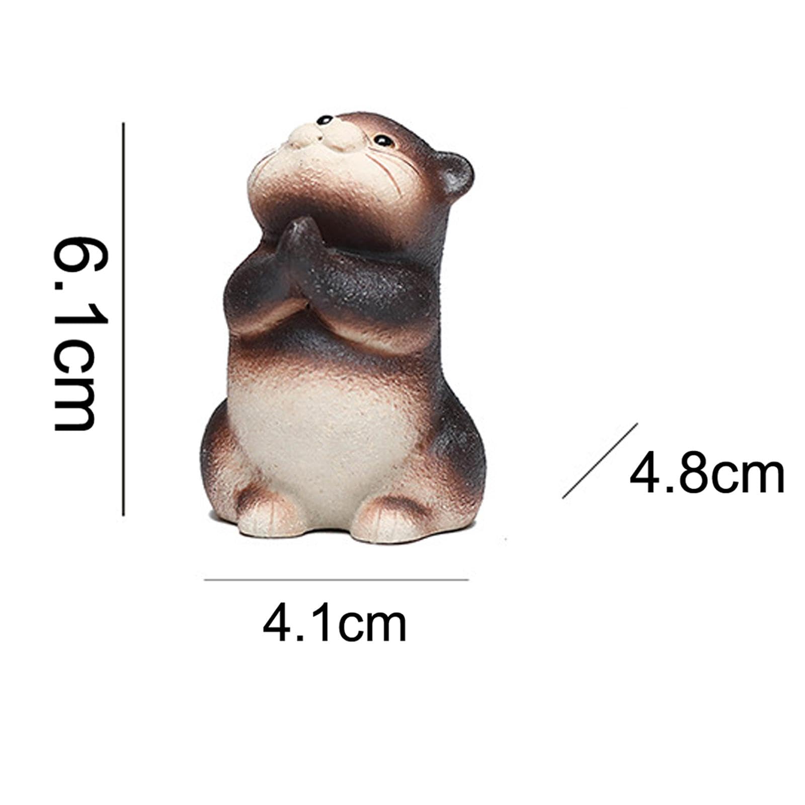 Fenteer Small Otter Tea Pet Otter Tea Pet Crafts Otter Figurine Clay Otter Sculpture for Shelf Home Desk Cabinet Decor
