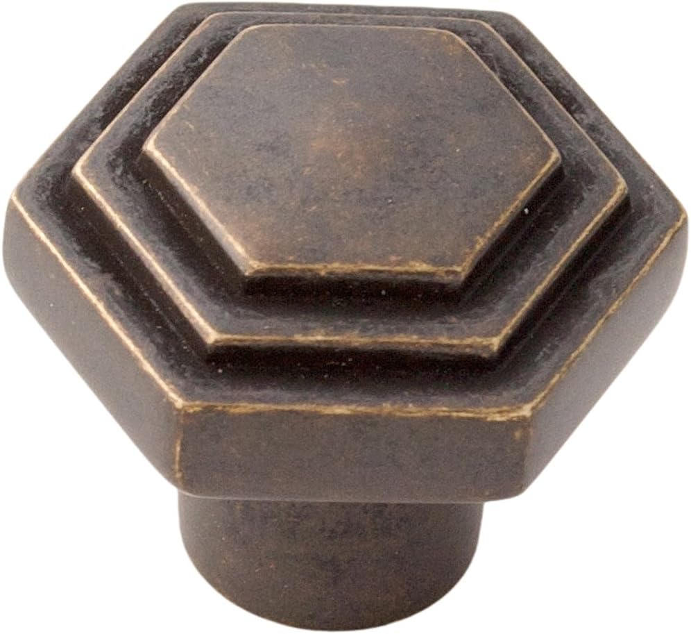 Alno A1535-PA Geometric Transitional Knobs, Polished Antique