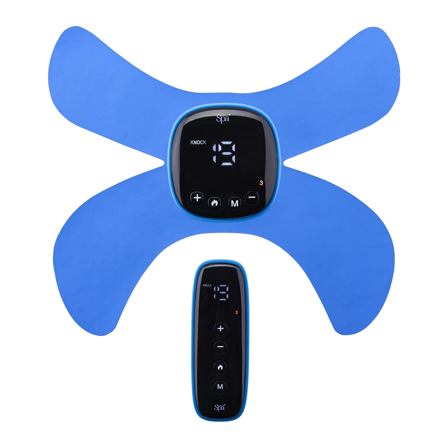 Sensio Spa Wireless EMS & Heat Massager - Muscle Stimulation & Relaxation, 19 Intensity Levels & 6 Modes, Rechargeable, for Legs, Back, Shoulders, Abs – Includes Remote Control, Blue