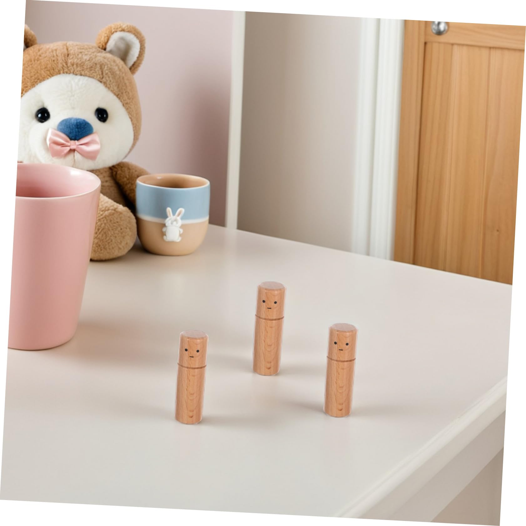 10 Piezas Wooden Peg Dolls Natural Wood Crafting DIY Painting Small Peg People For Early Education Decor