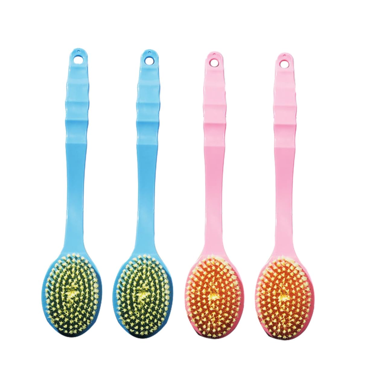 PACKOVE 4pcs Long Handle Scrubber Double Sided Exfoliating Bath Accessories for Gentle and Cleansing