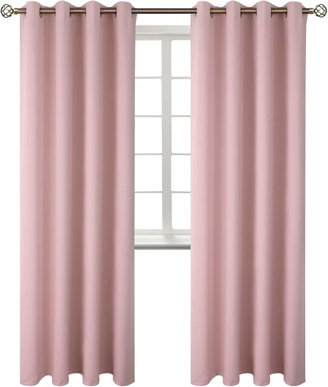 BGment Room Darkening Curtains 84 Inches Long - Grommet Thermal Insulated Drapes Window Treatment Curtains for Bedroom, 2 Panels, 52 x 84 Inch, Baby Pink