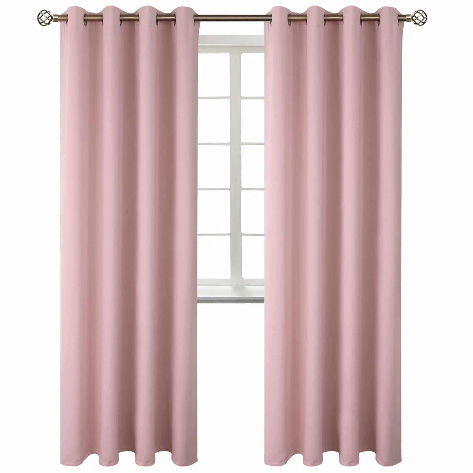 BGment Pink Room Darkening Curtains 84 Inch for Living Room - 2 Panels