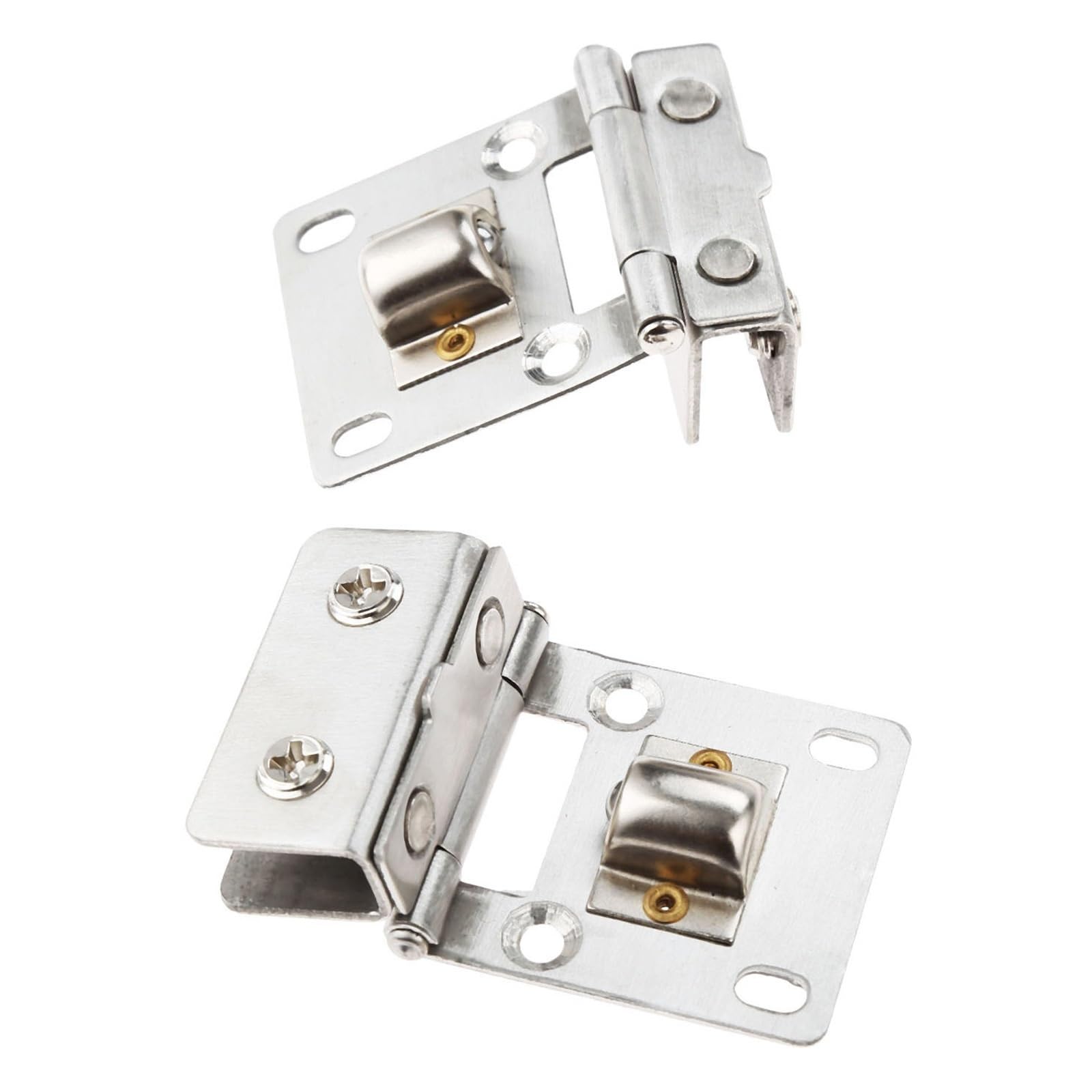 2Pcs Glass Door Hinges, Self Closing Frameless Side Mounted Glass Clamps for Wine Cabinet Display Cabinet Glass Hinges