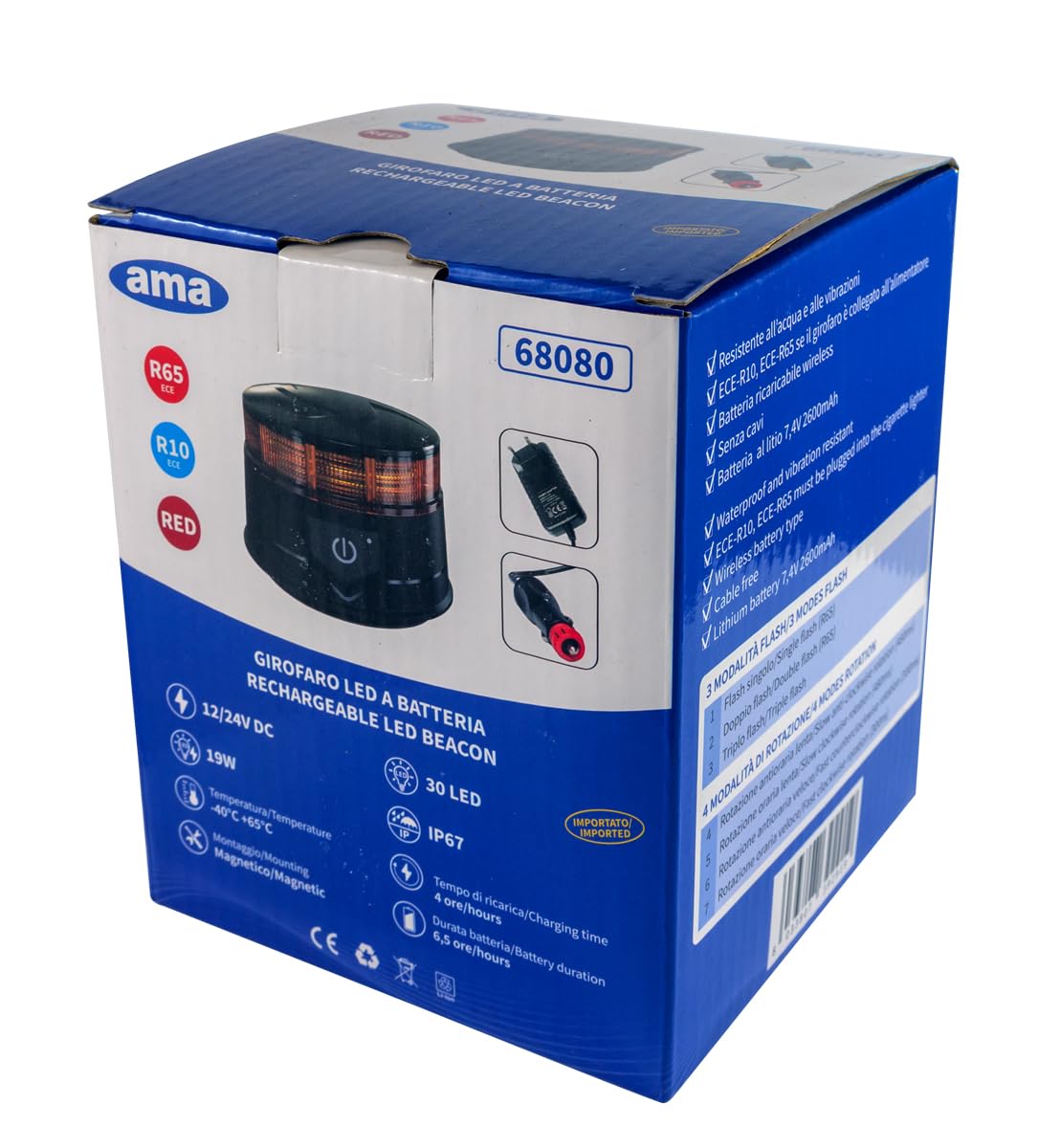 Lampeggiante LED Magnetico Ama 12-24V 19W IP67
