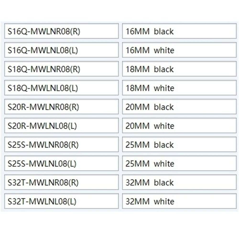 WNMG Drehmaschinen-Schneidwerkzeuge for Hartmetalleinsätze, MWLNR/L ​​08 S16Q S20R S25S S32T Innenloch-CNC-Werkzeughalter, 1 Stück(Black,18MM)