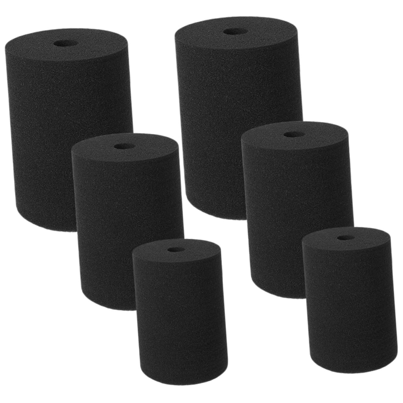 LALAFINA 6pcs Rotating Cylinder Sponge Inserts for Tumbler Cup Turner Black Kitchen Sponges