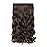 REECHO 20 1-pack 3/4 Full Head Curly Wave Clips in on Synthetic Hair Extensions HE008 Hair pieces for Women 5 Clips 4.5 Oz Per Piece - Dark Chocolate Brown