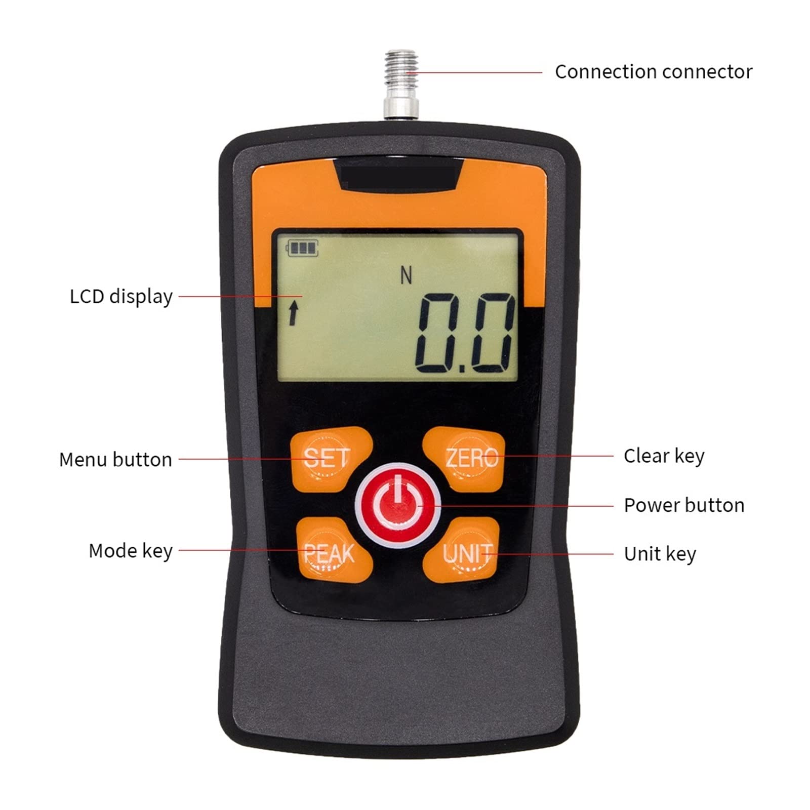 Medidor de fuerza digital resorte Push Push Gause Push Push Pule Probador Medición del instrumento Dinamómetro de instrumentos 500N Equipo de prueba de fuerza - Herramientas de medición(500N)