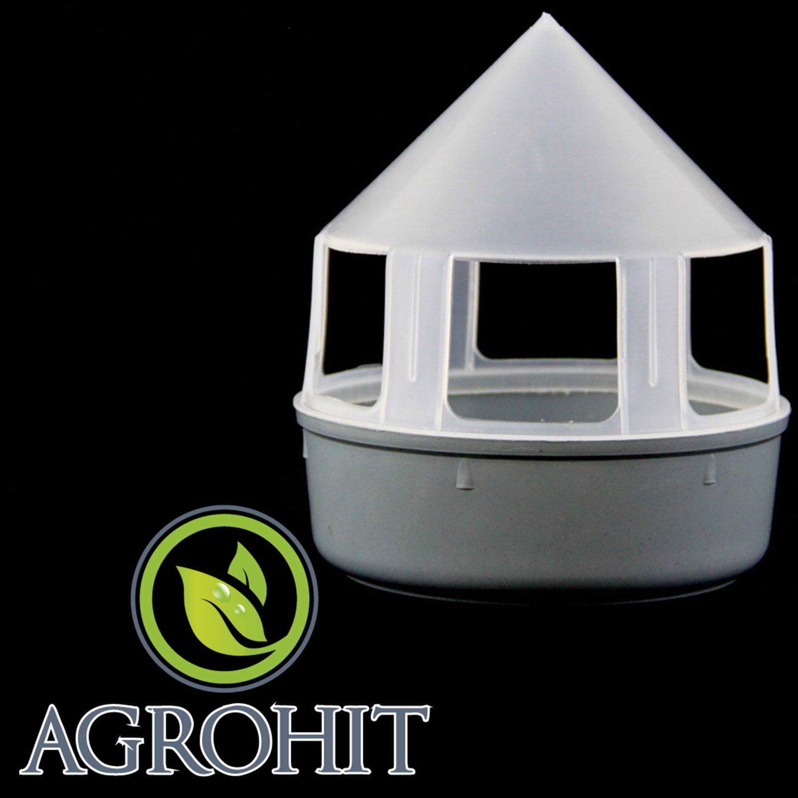 AGROHIT Porta Grit e Sali per Colombi 20,5x22,7 cm in Plastica, Per l'alimentazione degli uccelli, in particolare per i piccioni, Feeder, Bottiglia per mangime per uccelli