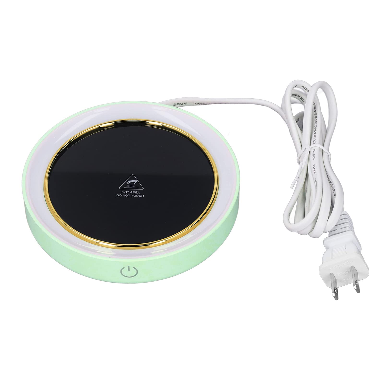 Calentador de tazas, calentador de café de temperatura constante para escritorio, calentador eléctrico de tazas con luz LED para casa, oficina, cafetería (verde)