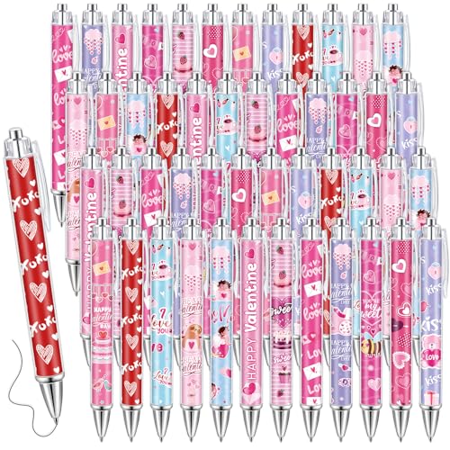 Dispowreath 48 Pcs Valentines Day Pens Bulk Valentine Gift Pen