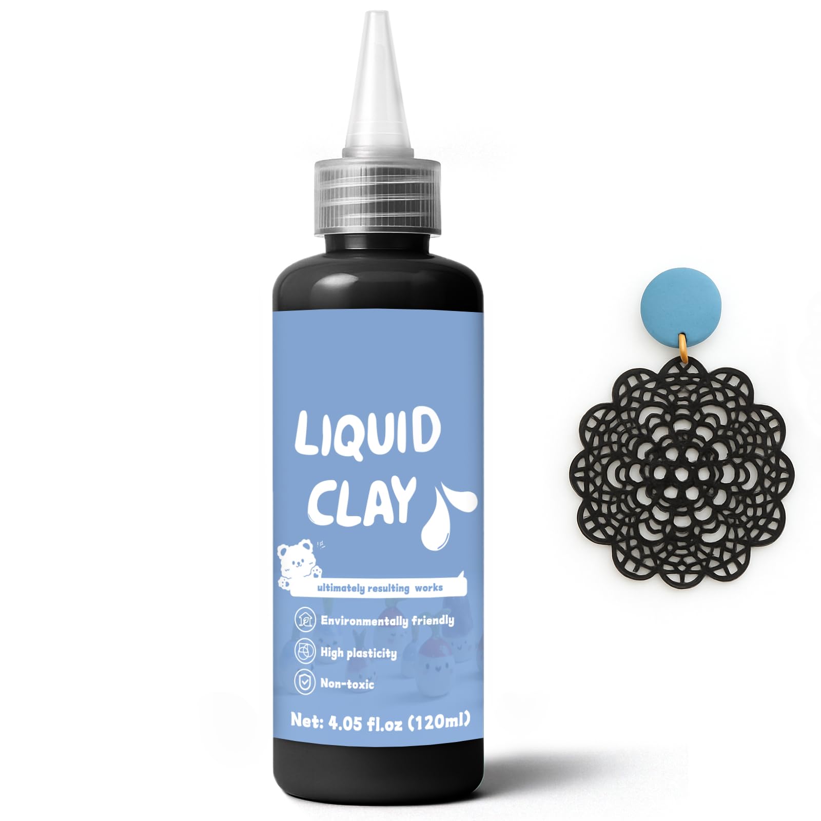 Argile liquide noire cuisson four pour création bijoux DIY et modelage figurines jouets