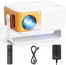 Mini Projector, Yoton Y3 Video Projector Support 1080P, 180° Rotation, Automatic Keystone, 50% Zoom, Compatible with HDMI/TV Stick/Phone/TF Card, Ideal for Bedroom and Living Room