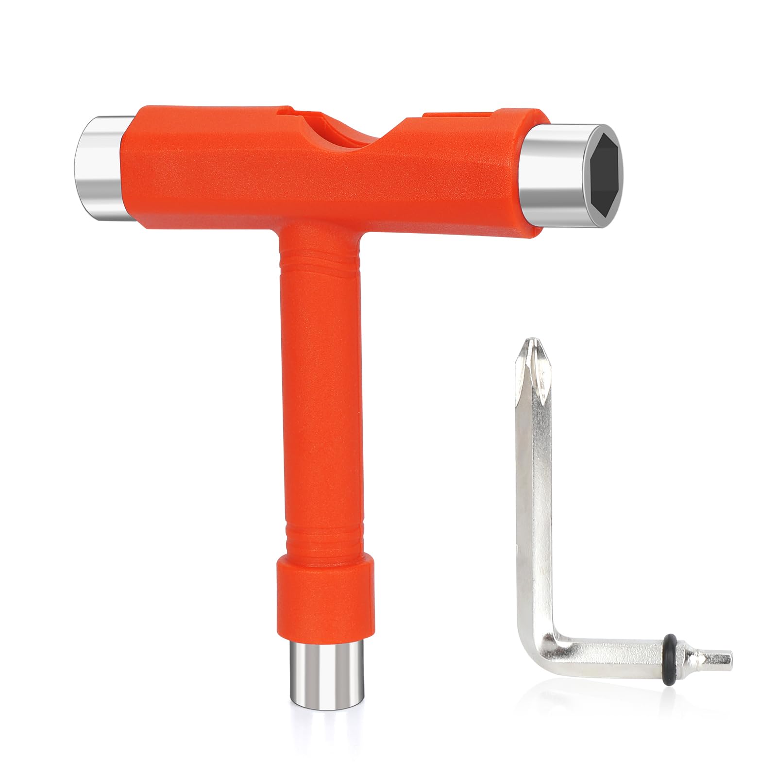 YOUSHARES Skateboard Tool, T-Bone Roller Skate Tool new, Multi T Tool For Skateboard T-type Tool (Orange)