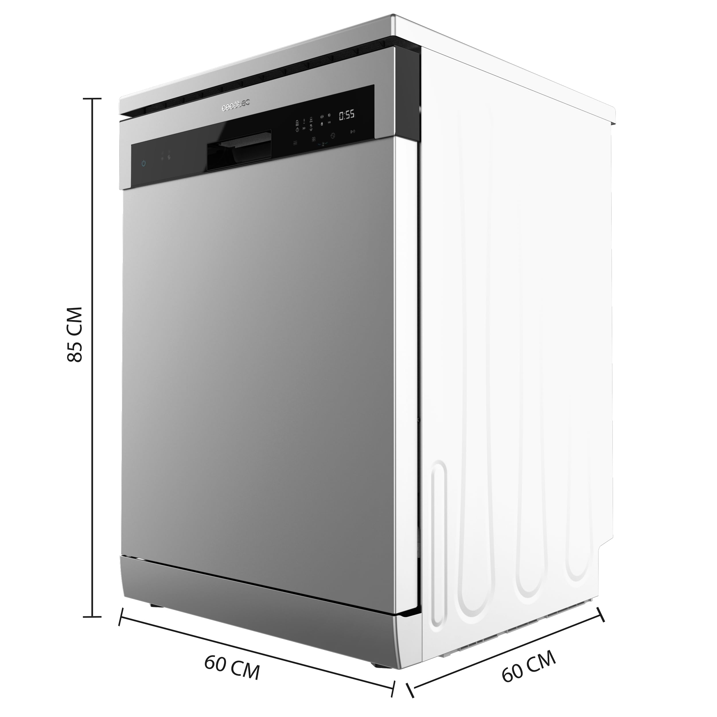 Cecotec Bolero Aguazero 6200 Inox Lave-vaisselle Indépendant 60 cm 14 Couverts 6 Programmes Dual Zone Wash Dry+ Turbo Dry+ Demi-Charge Départ Différé