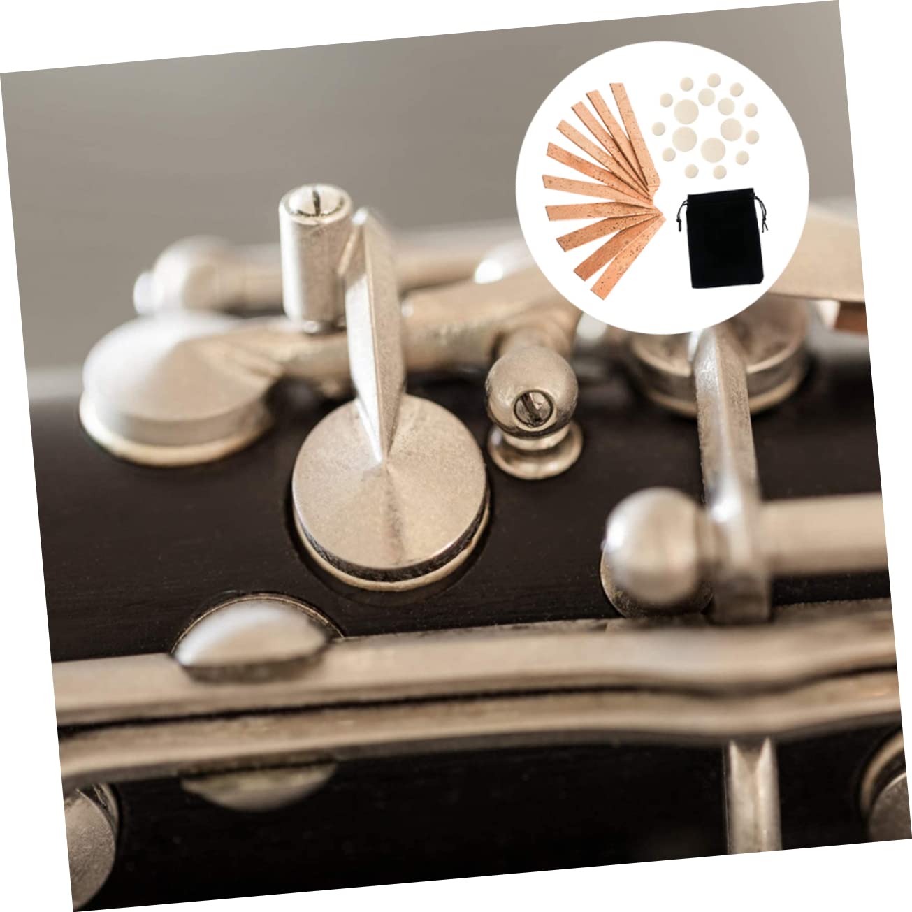 4-Piece Clarinet Cork Pad & Washer Set - Natural Cork Repair Parts For Instrument Maintenance