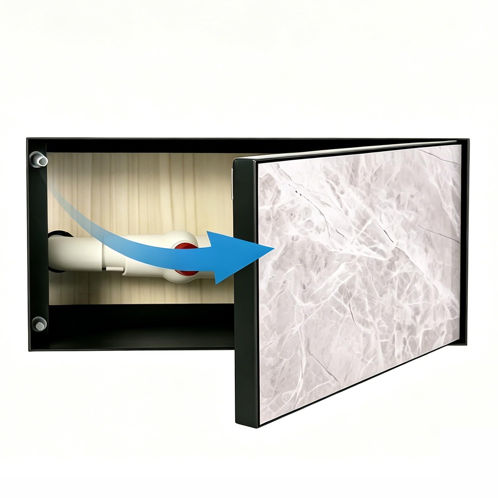 RKXKJ 304 Stainless Steel Invisible Inspection Hatch, Recessed Access Panel, Hidden Electrical Panel Cover, With Elastic Lock, For Bathroom, Plumbing, Electl, Inspection, Easy Open & Close