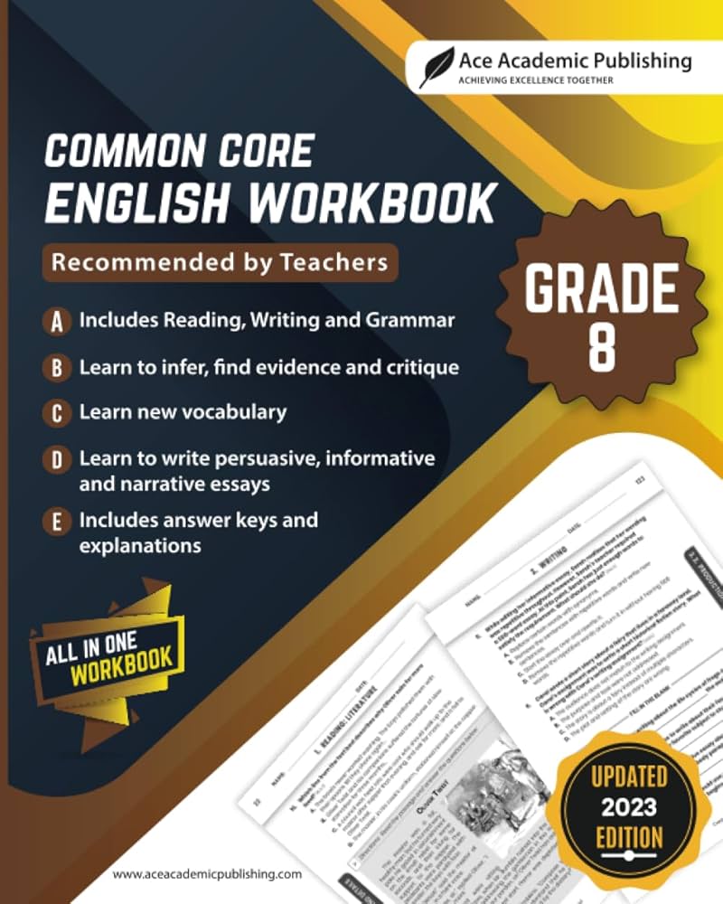 Amazon.com: Common Core English Workbook: Grade 8 English