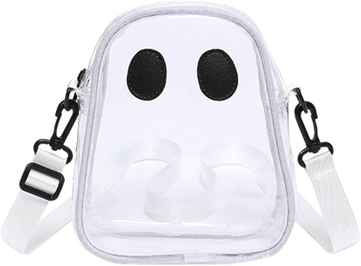 Halloween Pumpkin Clear Crossbody Purse, Transparent Novelty Ghost