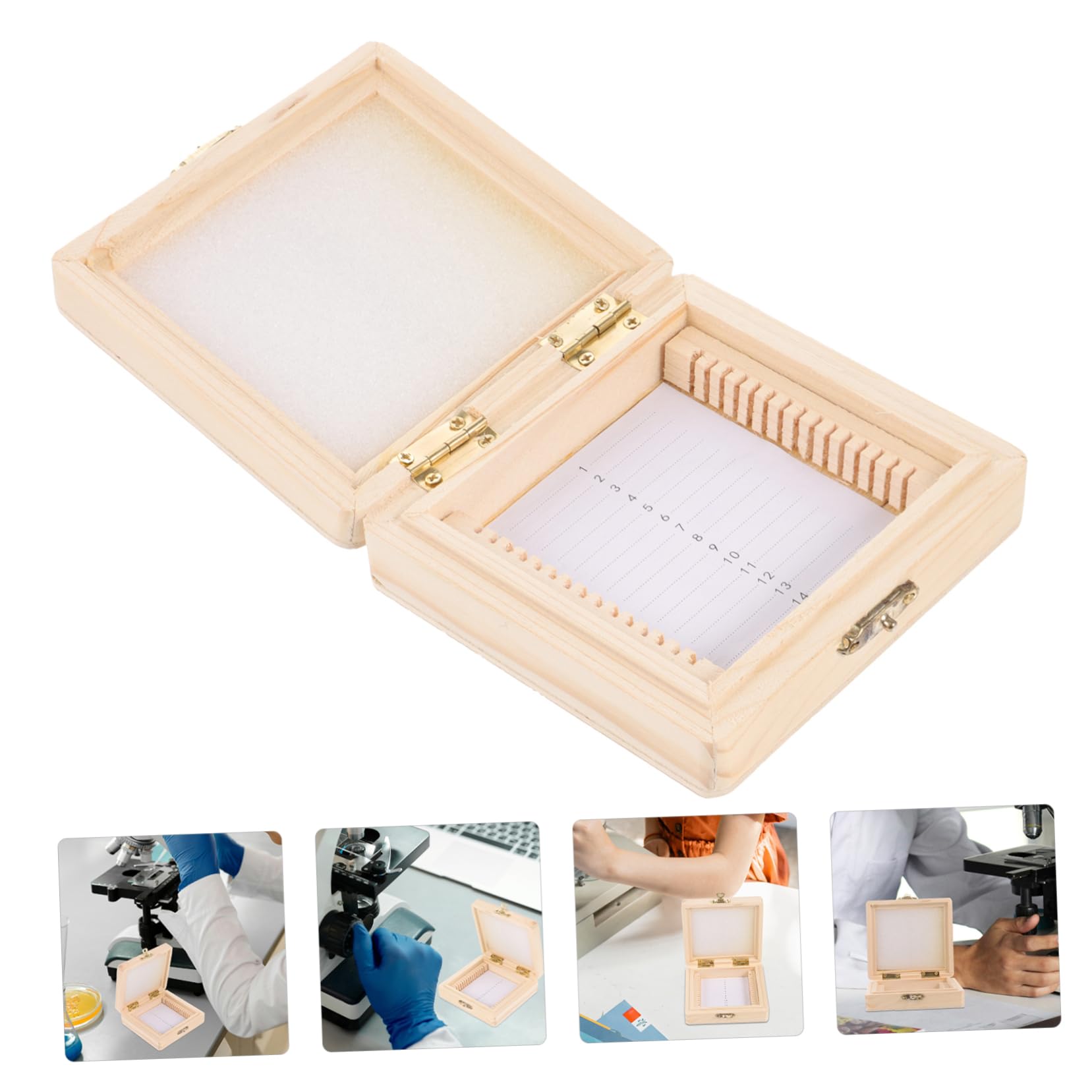 SOLUSTRE Slice Box Slide Storage Organizer Microscope Slide Container Microscope Slide Storage Microscope Slide Case Microscope Slide Organizer Slide Storage Case Laboratory Slide Holder