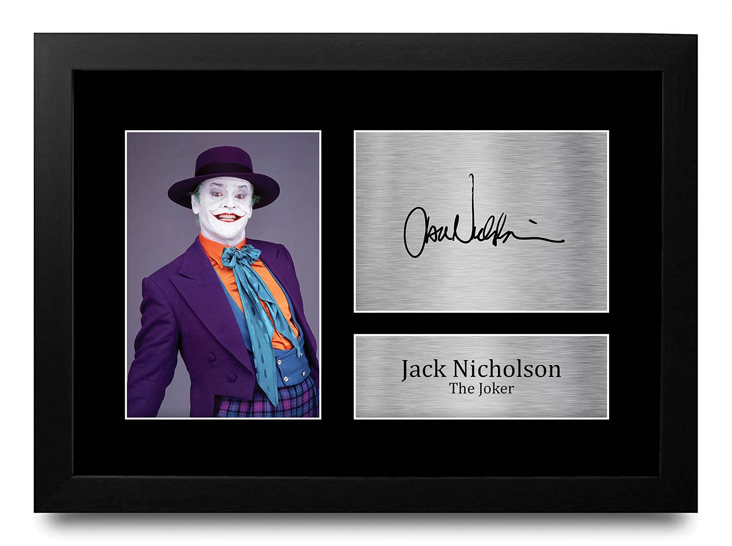 HWC Trading FRAMED Jack Nicholson Gift Signed A4 Printed Autograph The Joker Batman Gifts Print Photo Picture Display