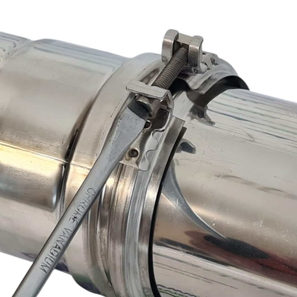 FORTUNATO Fascetta Bloccaggio Monoparete Acciaio Inox Canna Fumaria Serraggio Tubature Giunzioni Stringitubo Collari (Ø 300 mm)