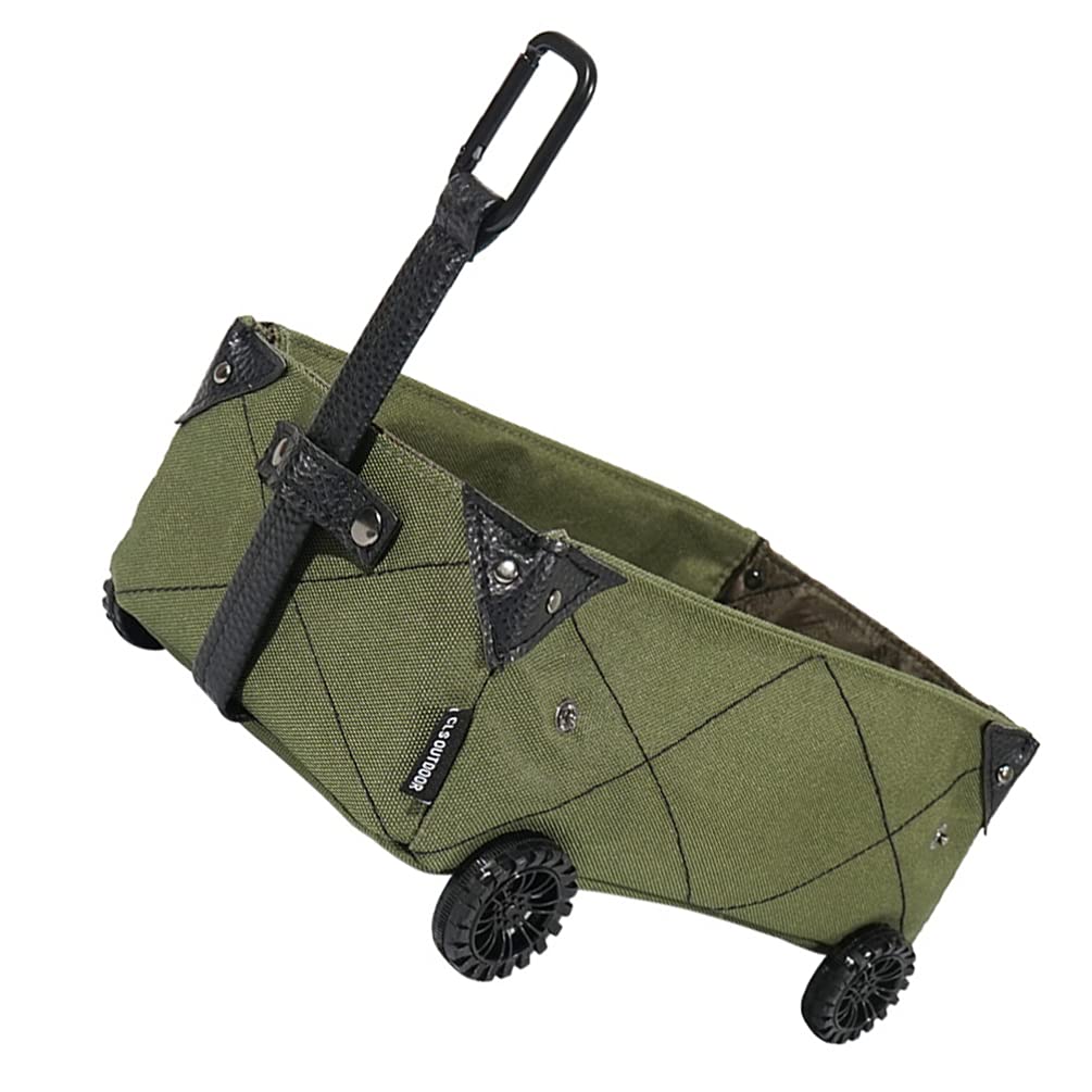Collapsible Folding Beach Cart Folding Beach Utility Wagon Garden Cart Outdoor Wagon with Wheels for Camping Garden Beach Picnic Green-image-39