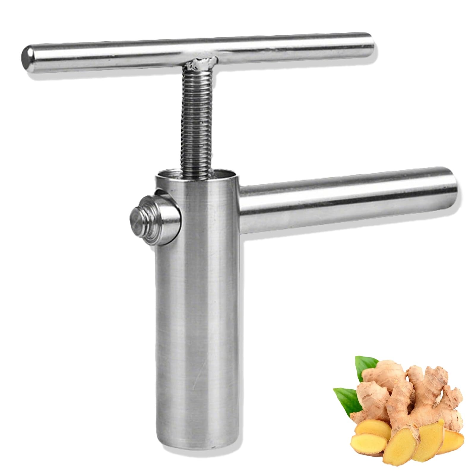 XCSCUK Manual Ginger Juicer, Stainless Steel Ginger Grinder,Hand-Crank Lemon Pomegranate Squeezer, High Juice Yield,for Juicing Fruits/Vegetables