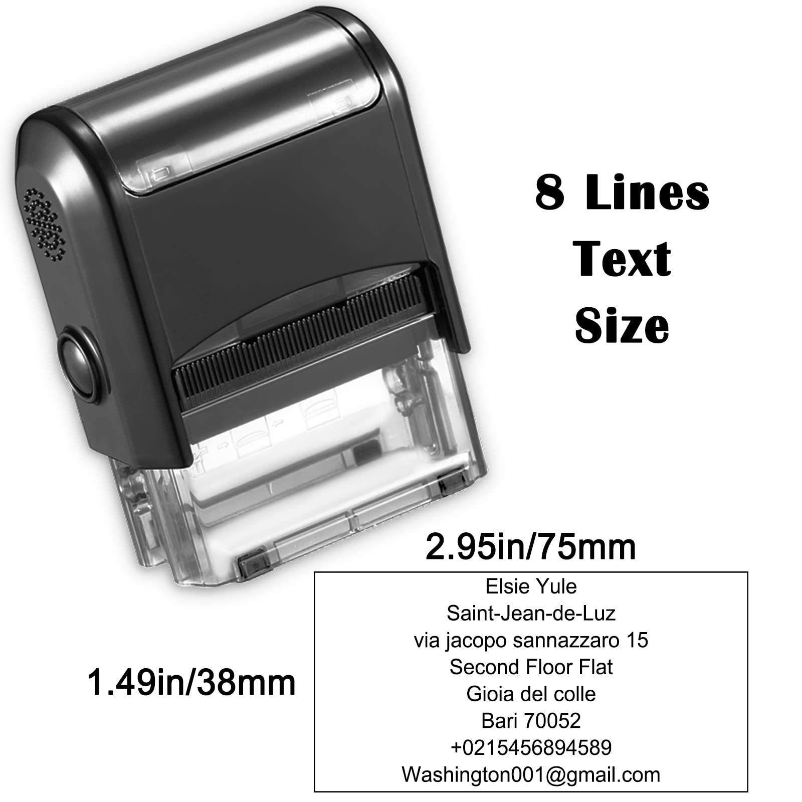 Timbro Autoinchiostrante Personalizzato - Per Indirizzi, Firma O Azienda, Con Testo Su 3/4/5/8 Righe - Foto 7