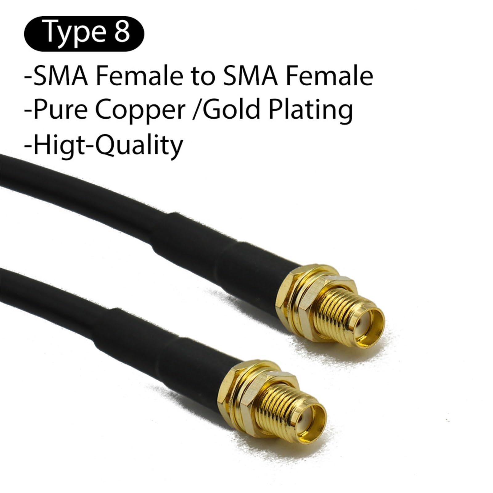 RG58 SMA mâle et femelle 50 ohms câble coaxial câble coaxial connecteur d'extension adaptateur 1 pièce (type 8)