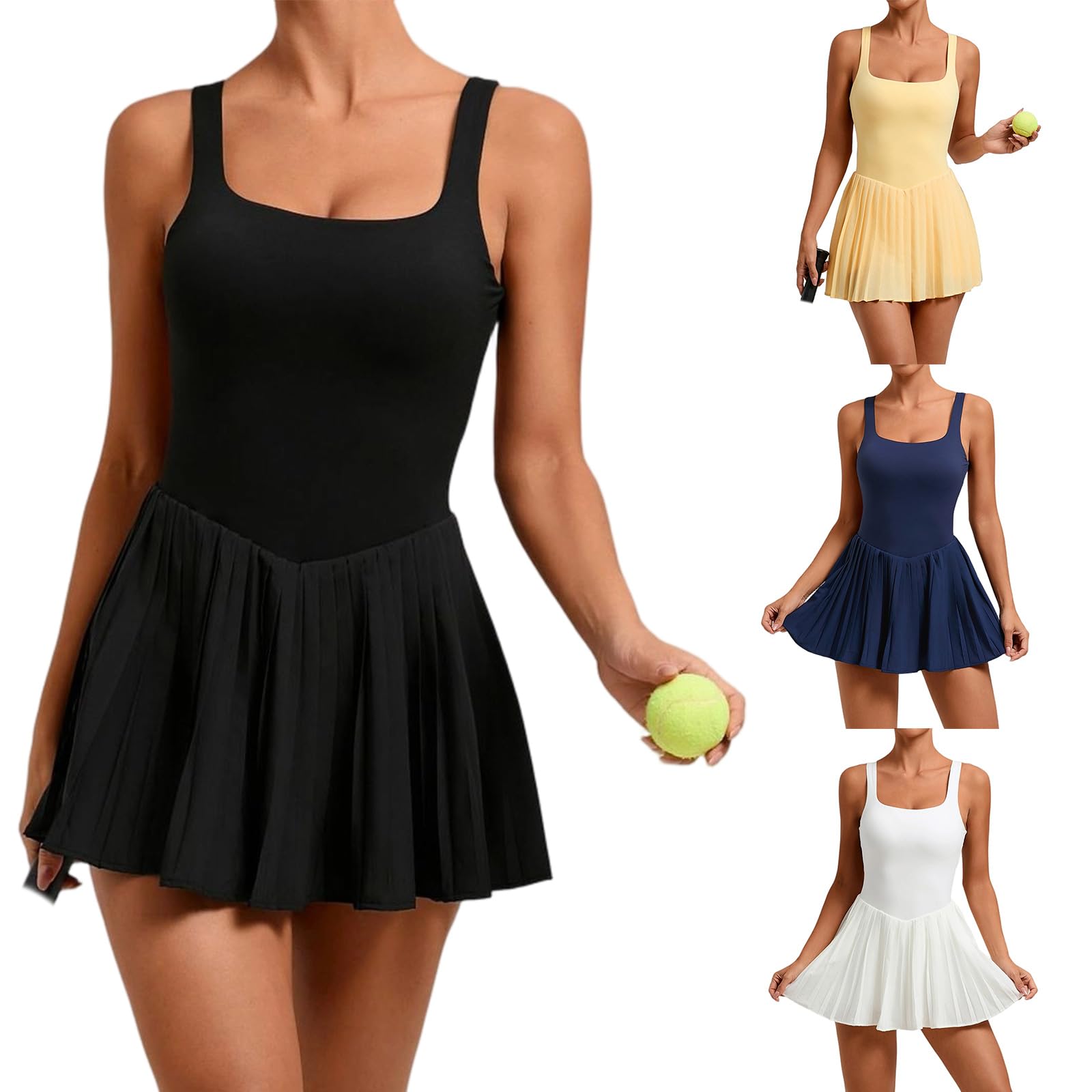 Tenniskleid mit integrierten Shorts, Midnight Blue S