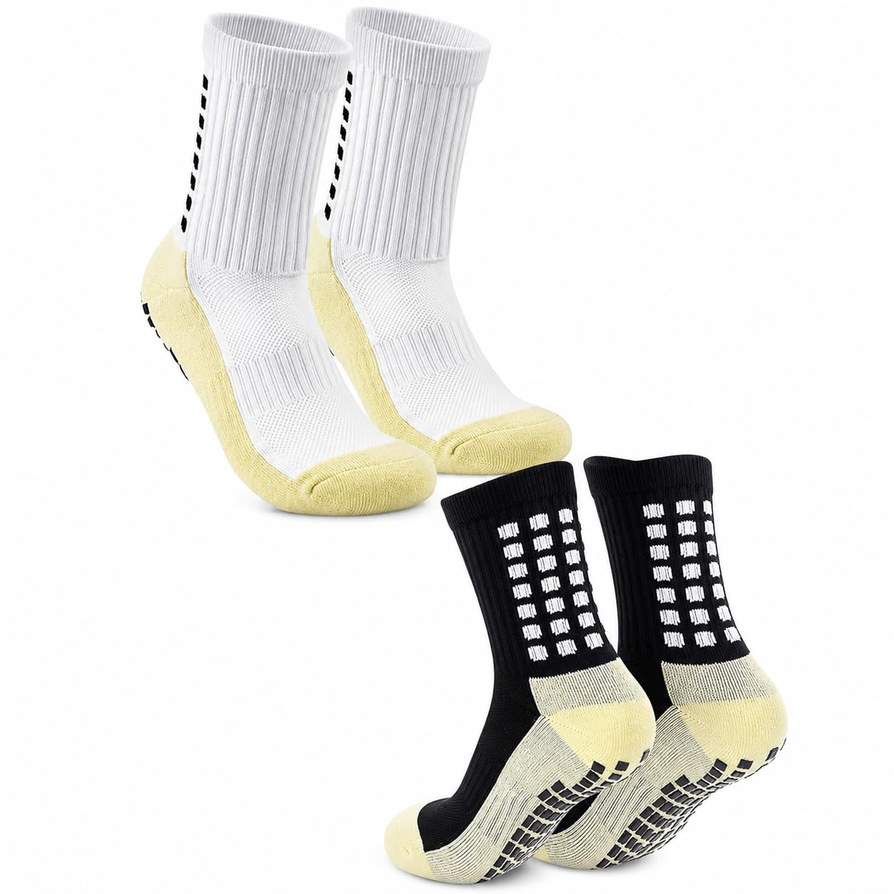 Athletic Cotton Grip Socks for Men & Women | Anti-Slip Crew Sports Socks | Cushioned Breathable Socks for Football, Soccer, Cricket, Running, Gym & Training | 1 Pair-picture-17