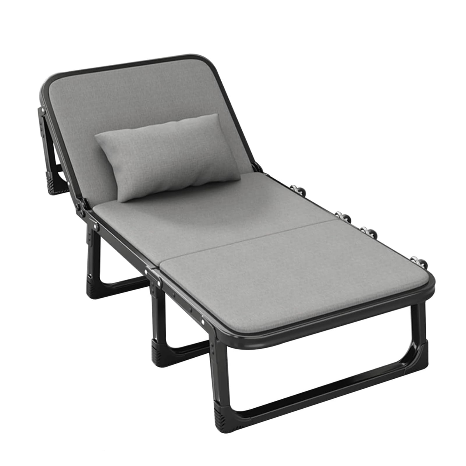 Campingbedje Verstelbaar 6-posities Opvouwbaar Campingbed Met Matras Slaapwiegjes Voor Volwassenen Belasting 440lbs Liggende Chaise