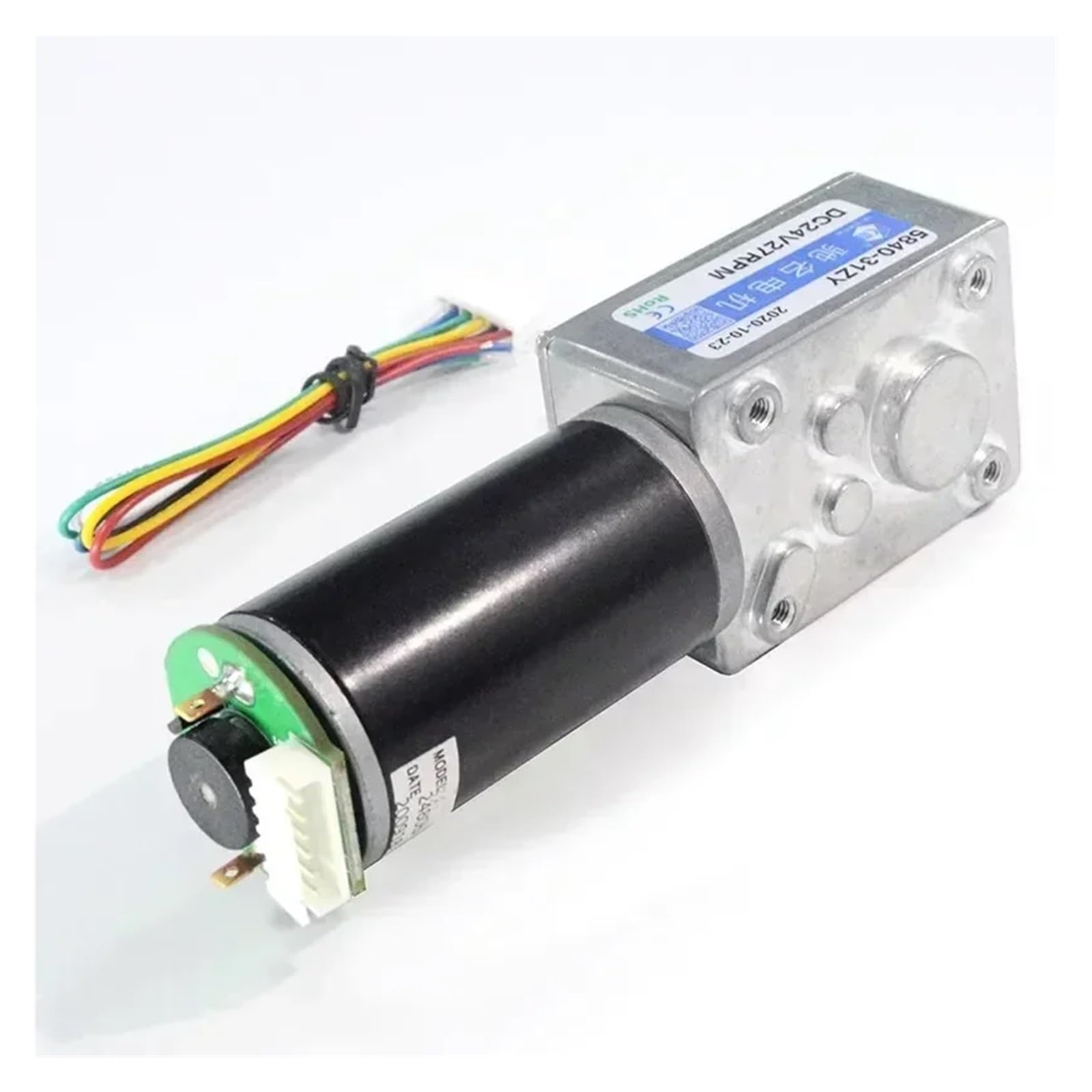 Hall-Encoder-Vibrationsmotor 5840-31ZY Schneckengetriebe und Schnecke mit hohem Drehmoment DC 12 V/24 V Metallgetriebe CW/CCW-Automatisierungsausrüstung(12V,16rpm)