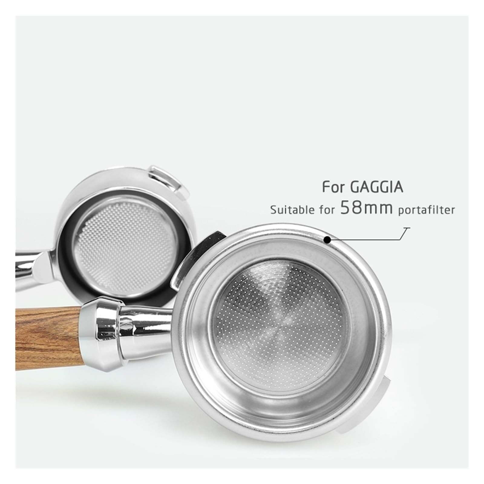 Taza De Filtro Sin Fondo For Café, Herramienta De Barista Con Mango De Madera Maciza, Accesorio For Máquina De Café Expreso, 58mm. Compatible Con Gaggia Clásico.(Red Wood Handle A)