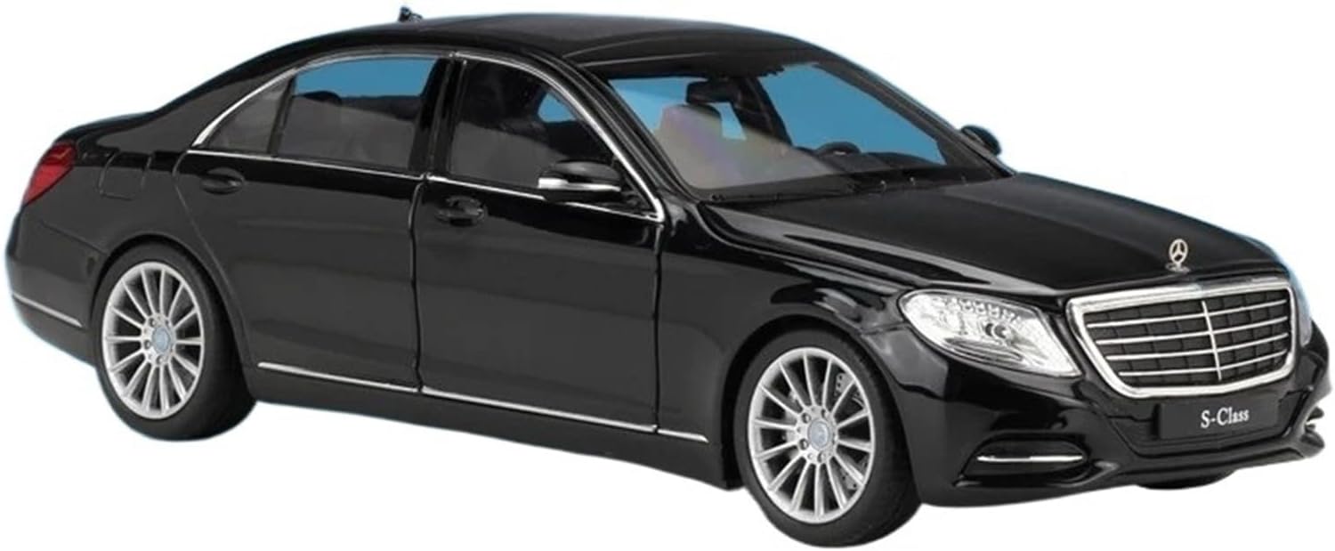 WHYMIRRJ Diecast 1:24 For Mercedes Benz S500 Scale Alloy Car Models Simulation Pre-built Vehicle Model Collection Souvenirs Present(Black)
