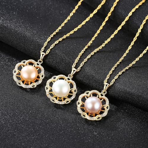 Collier amitié argent 925 haut de gamme, fleur ajourée et perle suspendue