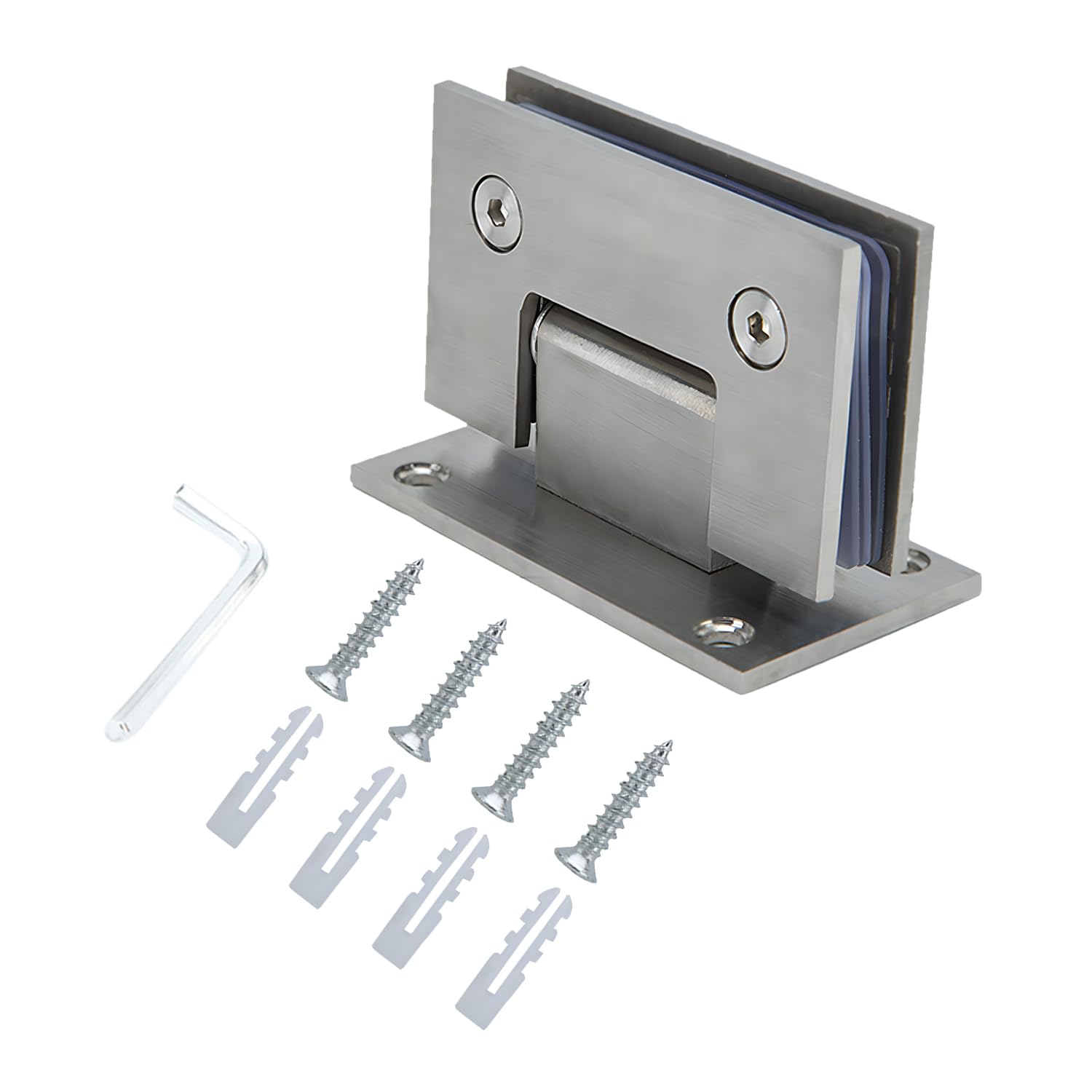 Bisagra para Puerta de Cristal, de Acero Inoxidable, 8-12 mm, Cristal Grueso de 90°, Clip de Baño de Acero Inoxidable, para Puertas de Cristal, Vitrinas, Puertas de Armario (2 unidades)