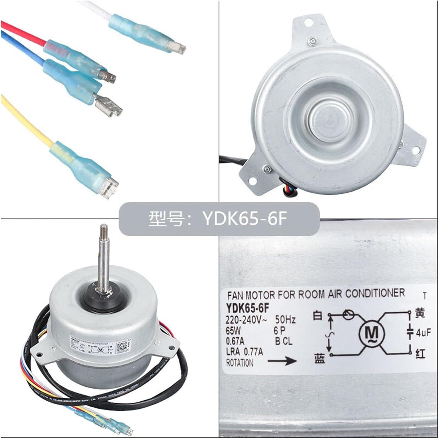 Air Conditioning Motor Fan Air Conditioner YDK65-6F/J/K Fan Fan Motor for Replacement and Repair of Air-Conditioning Motors