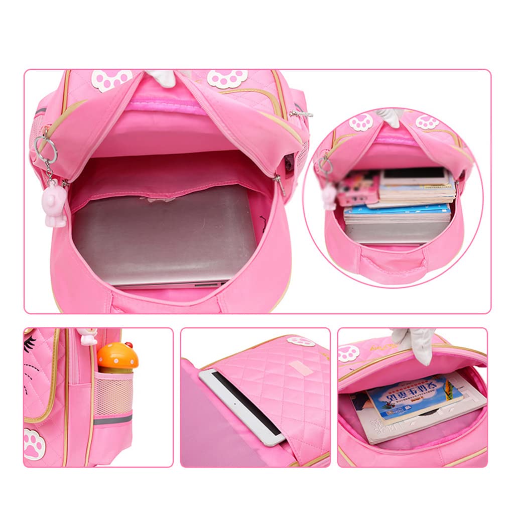 LLINthy Schulrucksack Für Teenager Mädchen - Nylon Rucksack Mit Schleifen-Deko