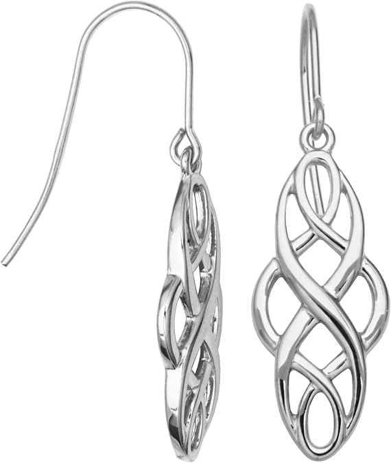 Amazon Essentials Sterling Silver Celtic Knot Dangle Earrings