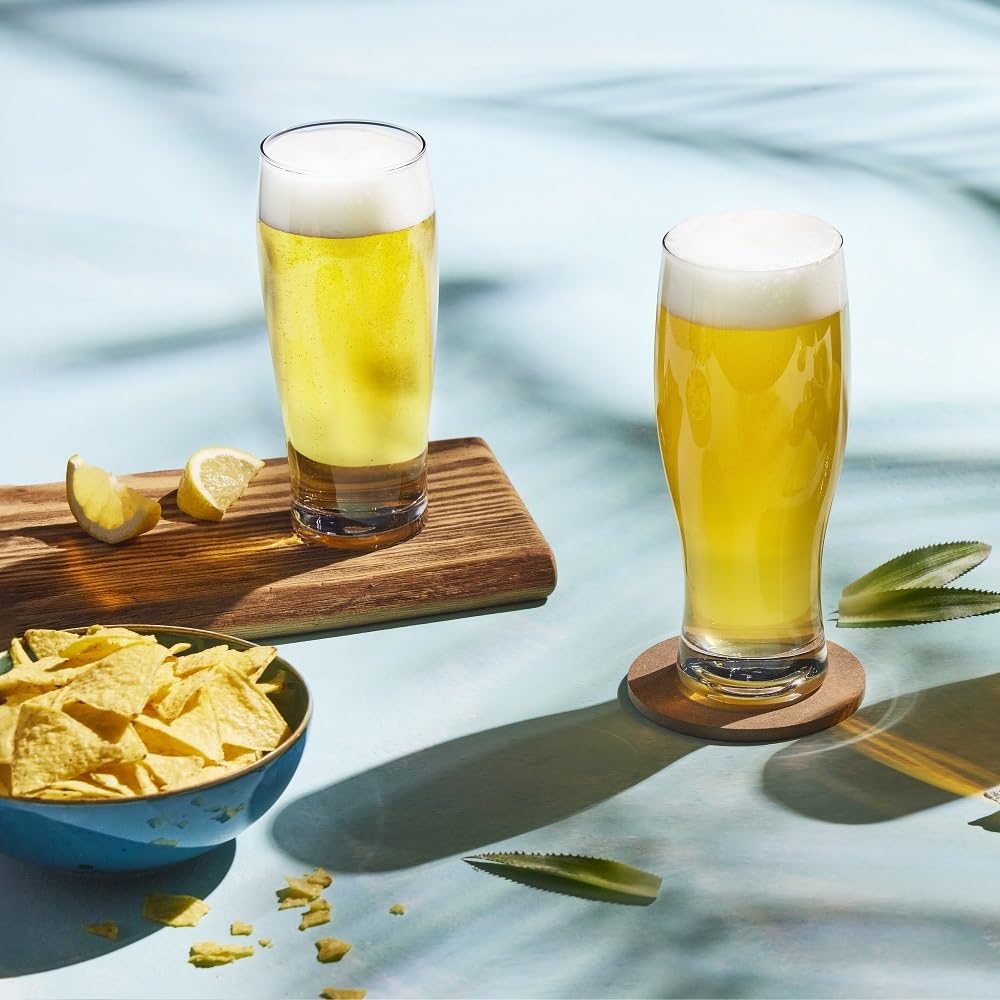 Krosno – Biergläser 570 ml (Nutzvolumen 500 ml) – 6er Set – Chill Kollektion – Klassische Form, Dickes Glas, Bleifreies Kristallglas