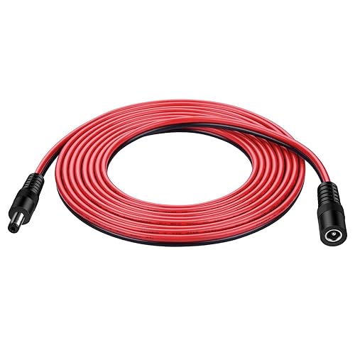 Cable de extensión de CC de 14 AWG de 12 V CC de 0.083in x 0.217in, adaptador de fuente de alimentación 5521, cable hembra a macho para cámara de