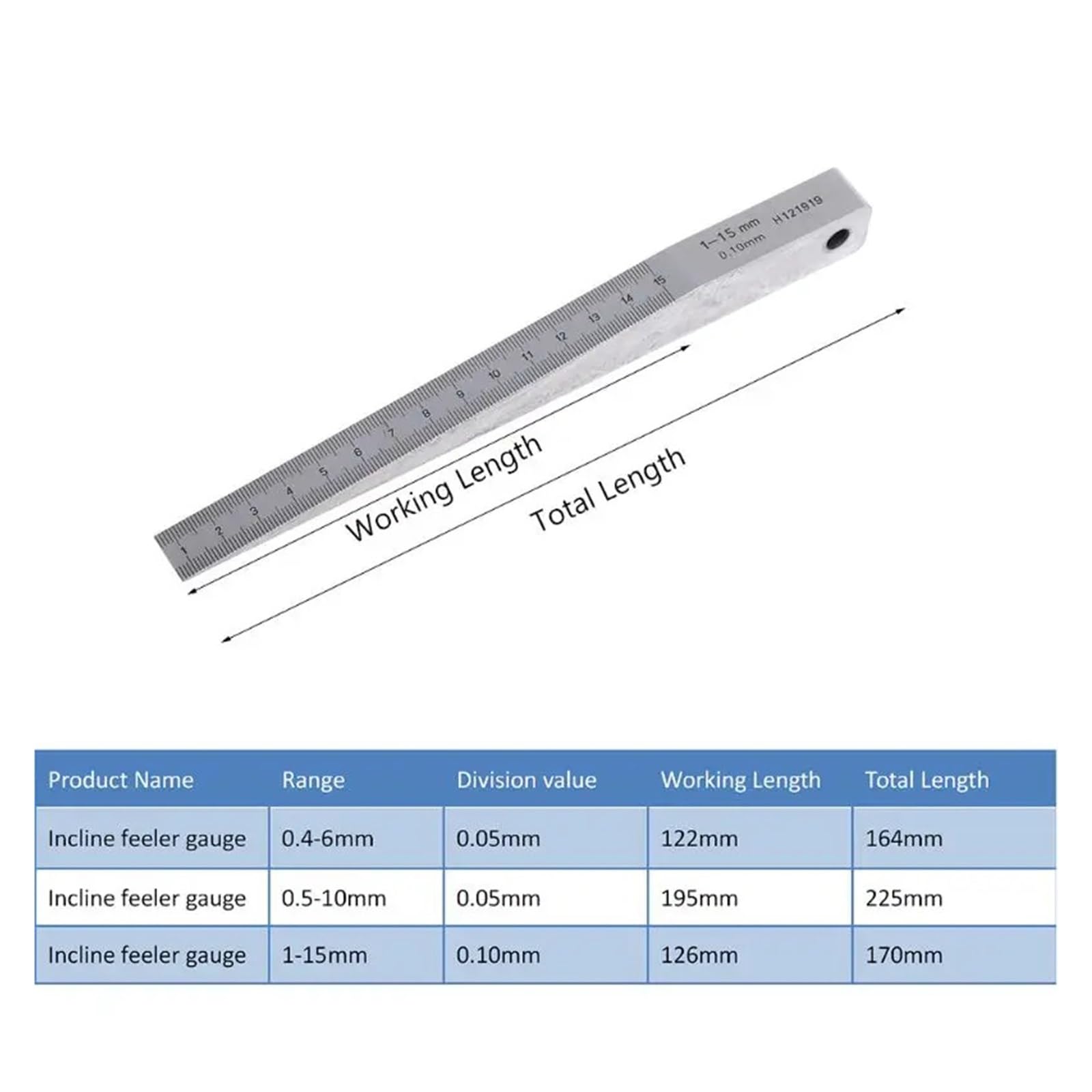Calibre cónico Calibrador cónico, calibrador de espesores soldadura, herramienta medición agujeros (1-15 mm, 0,5-10,4-6 mm)(0.5-10mm)