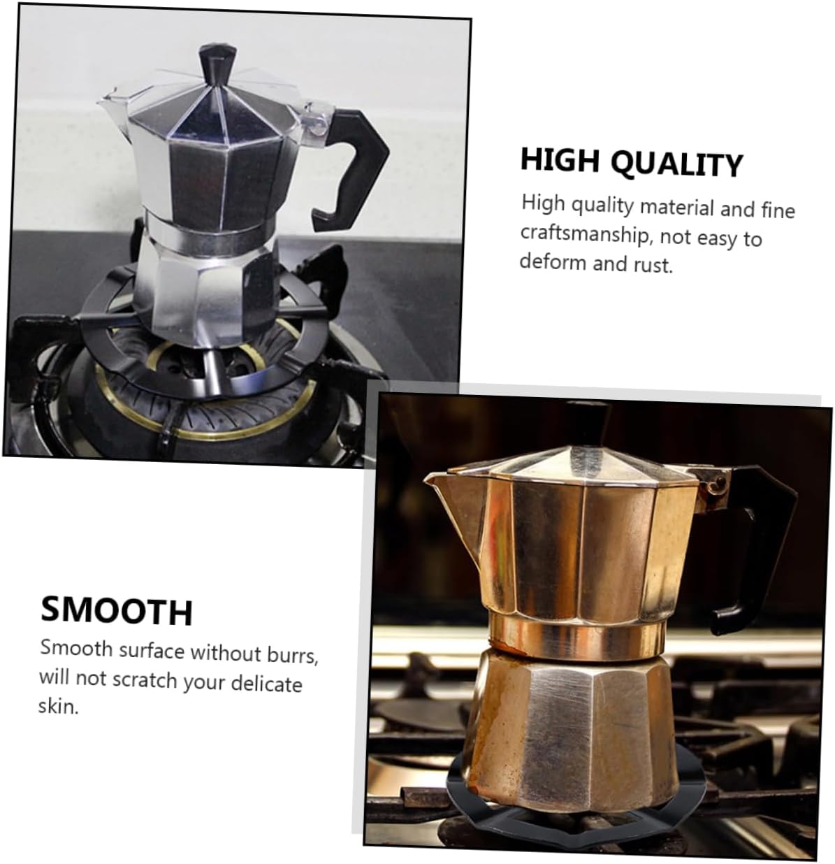4pcs Non- Gas Stove Racks Wok Support for Cooking Black Kitchen Gadgets Burner Support for Indoor Use and Cooking