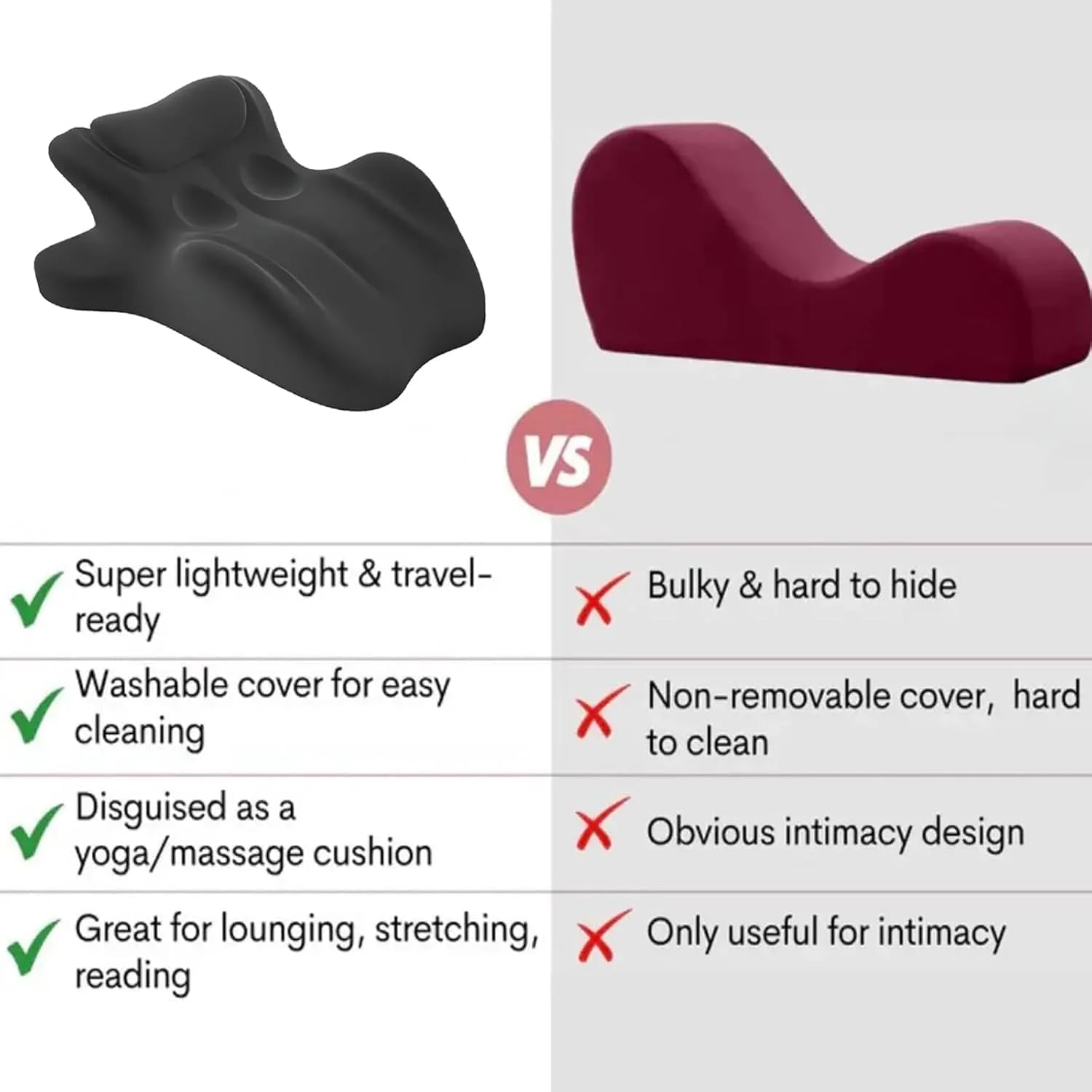 Almohada para Parejas de 27° - Cuña de Espuma viscoelástica para Mayor Comodidad y conexión - Almohada ergonómica, Funda fácil de Limpiar,Gris