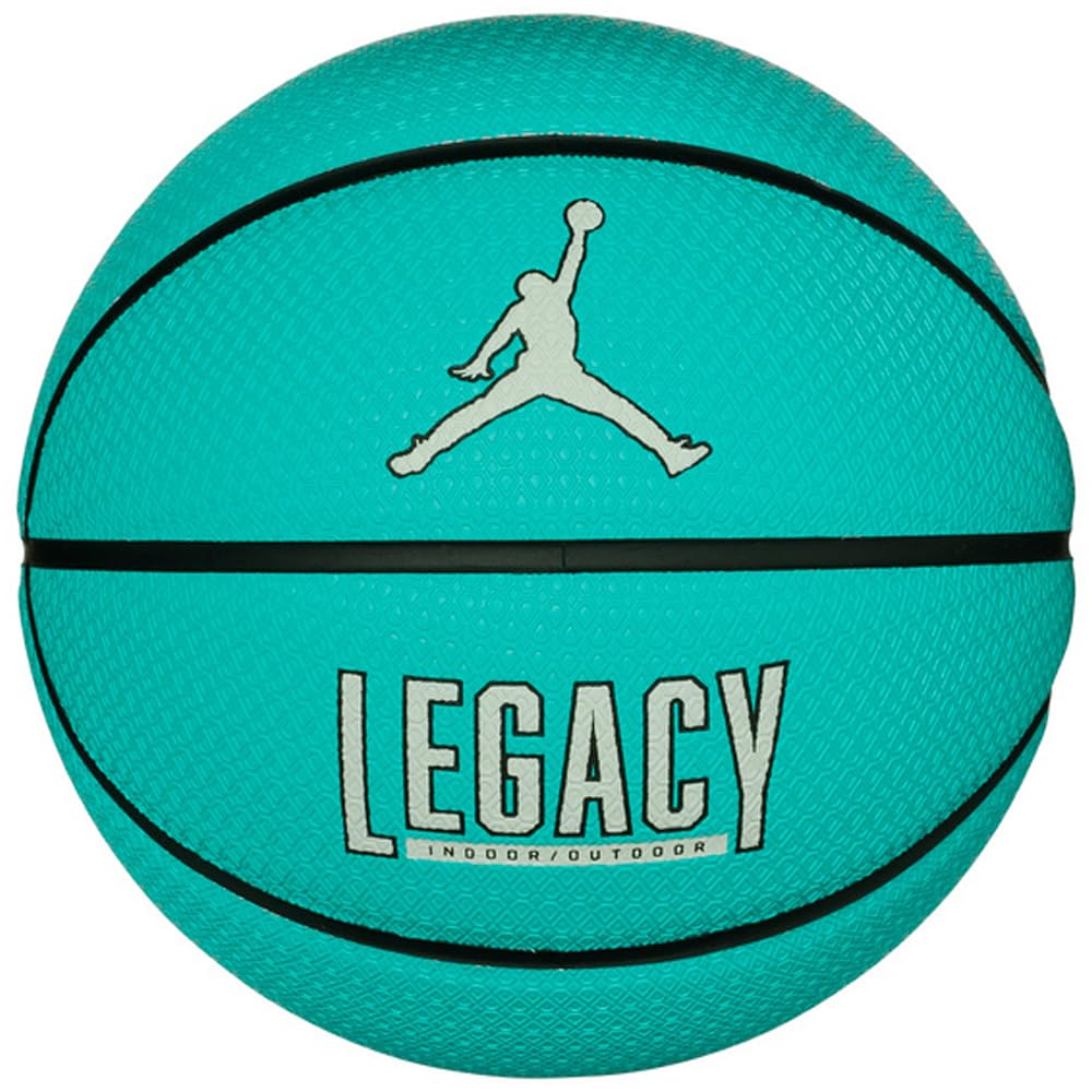 Nike Jordan Legacy 2.0 Basketball 8P - Indoor Outdoor Performance Basketball - Training Ball - Delivered Deflated, Hyper Jade/Black/Barely Green/Black, 7