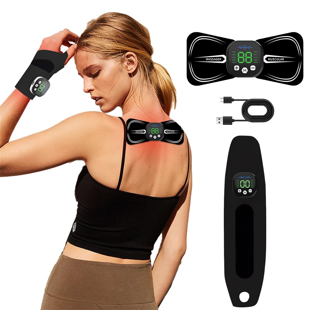 Massaggiatore Collo Cervicale,Massaggiatore Mani Artrite 2pcs,Dispositivo di Allenamento EMS,Massaggio Corpo intero,10 modalità 29 livelli di intensità,Wireless Conveniente,Aliviare il dolore Muscol